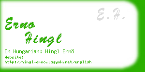 erno hingl business card