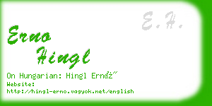 erno hingl business card